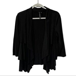 Allie & Rob Black Tiered Cardigan Womens Size M‎ Open Front Cardigan